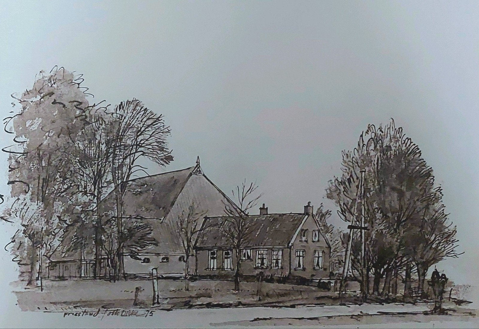 Otto Dicke’s  ... Boerderij Friesland  ..., Antiek en Kunst, Ophalen of Verzenden