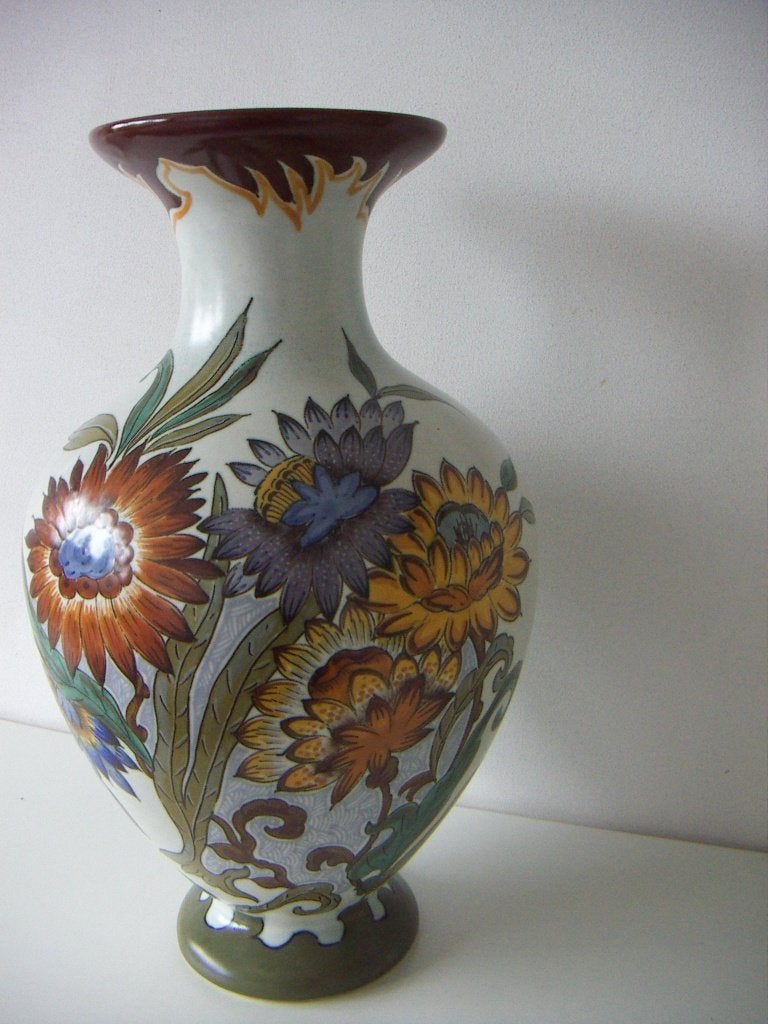 Zuid Holland Gouda plateel keramiek vaas jr.ca.1935. Bloemen, Antiek en Kunst, Antiek | Vazen, Ophalen of Verzenden