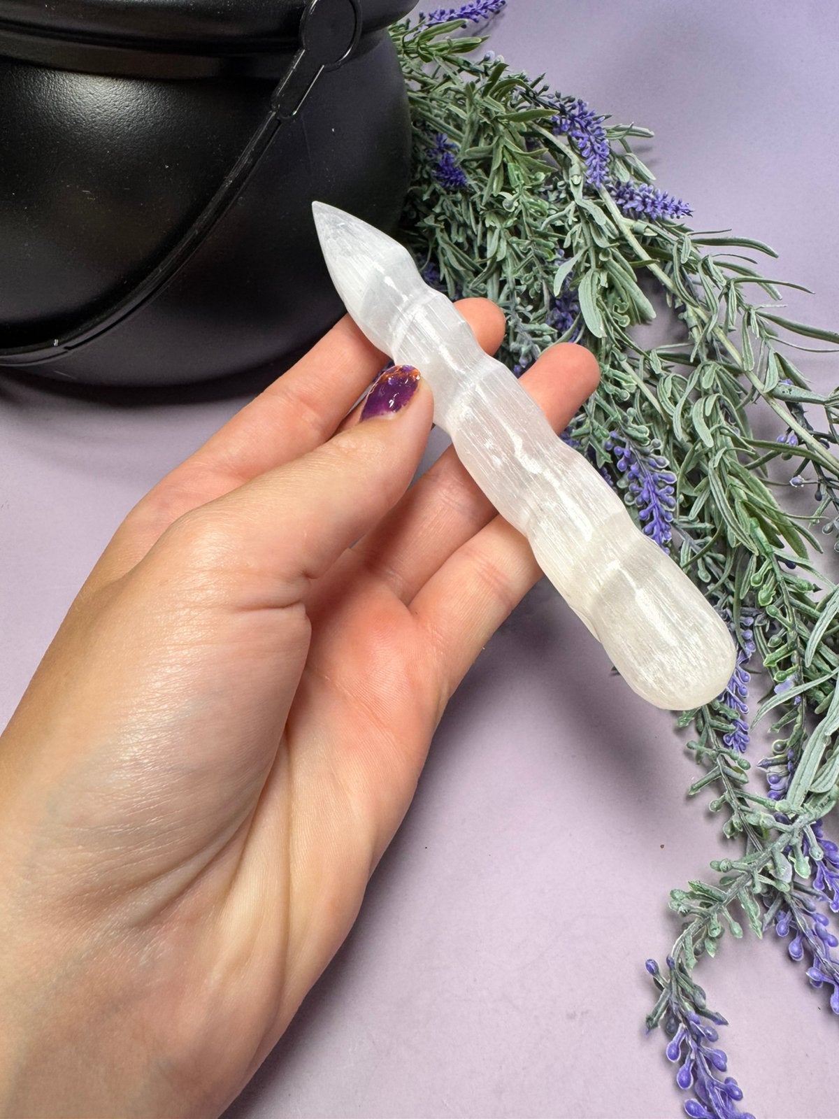 Selenite Unicorn Horn | Crystal Wand | Charging Crystal, Verzenden, Mineraal