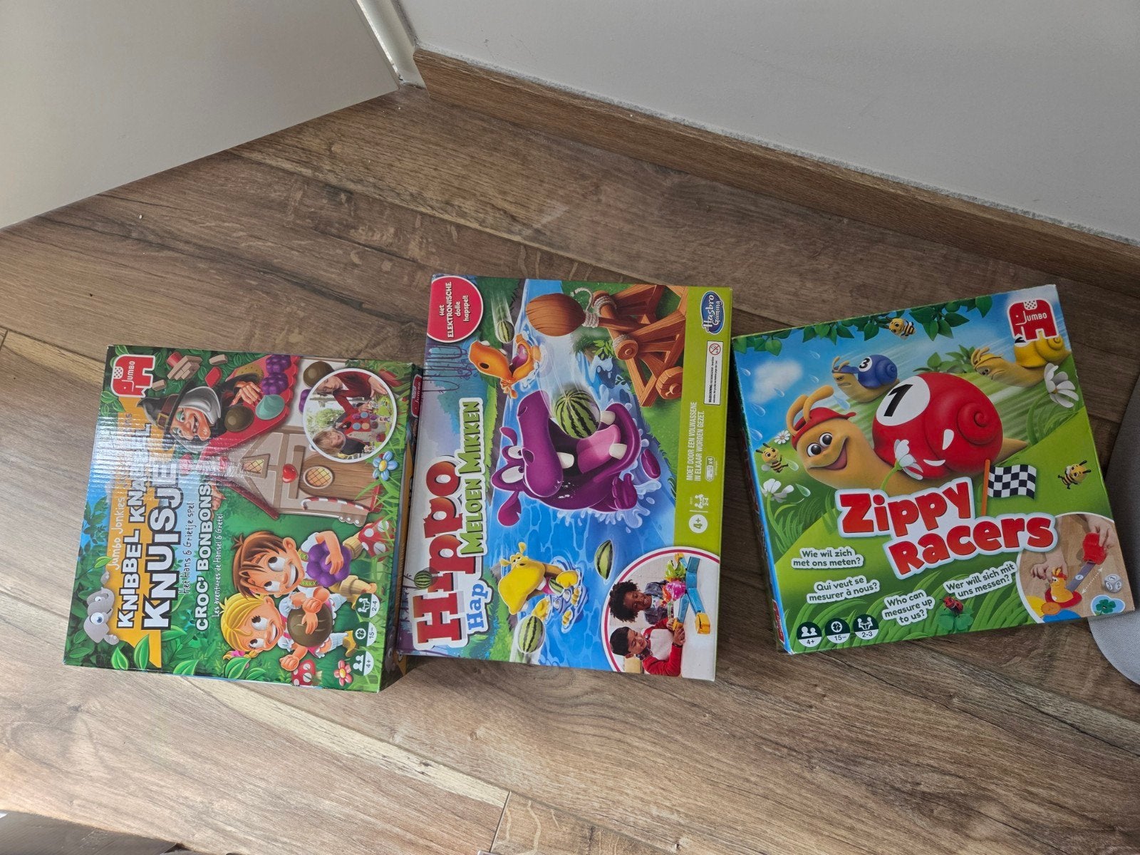 Spellen set: Knibbel Knabbel Knuisje, Hippo Hap, Zippy Ra, Vijf spelers of meer, Ophalen of Verzenden, Gebruikt