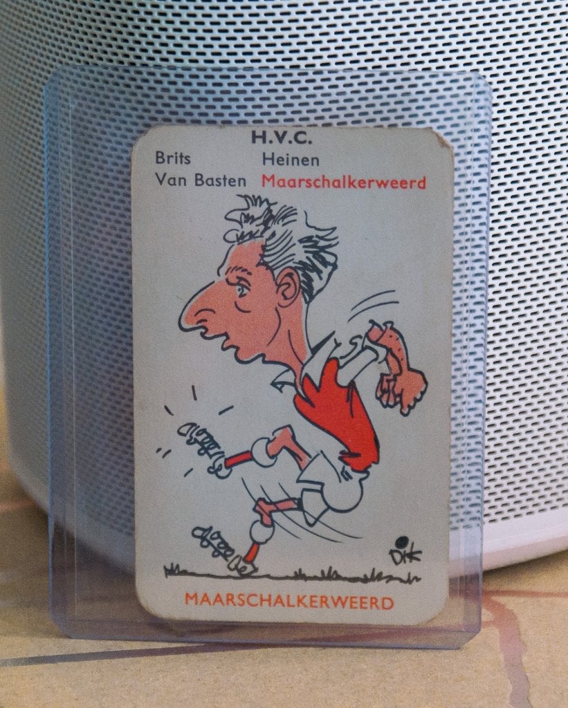 Maarschalkerweerd, H.V.C. - DB 1e Divisie kwartet 1958, Ophalen of Verzenden, Gebruikt, Overige binnenlandse clubs, Poster, Plaatje of Sticker