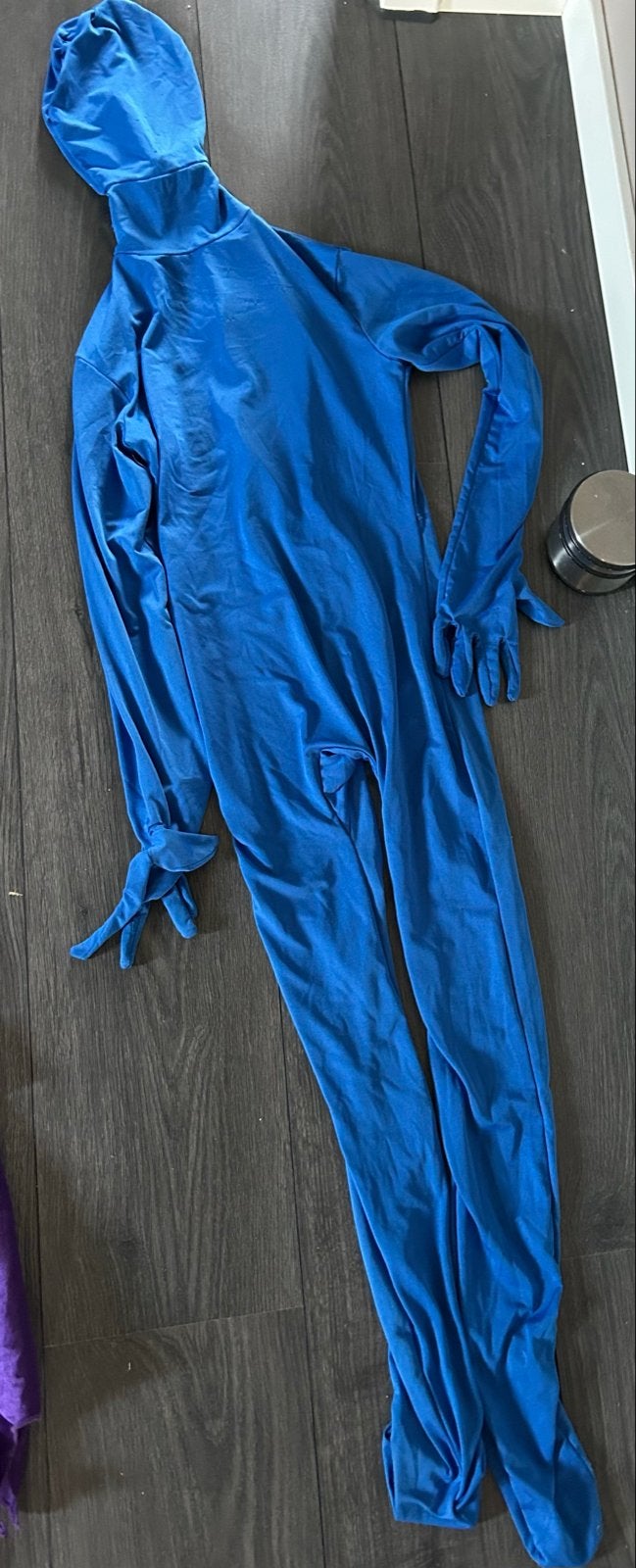 Blauw Verkleedpak met Capuchon - Maat 140, Ophalen of Verzenden, Gebruikt, Jongen of Meisje