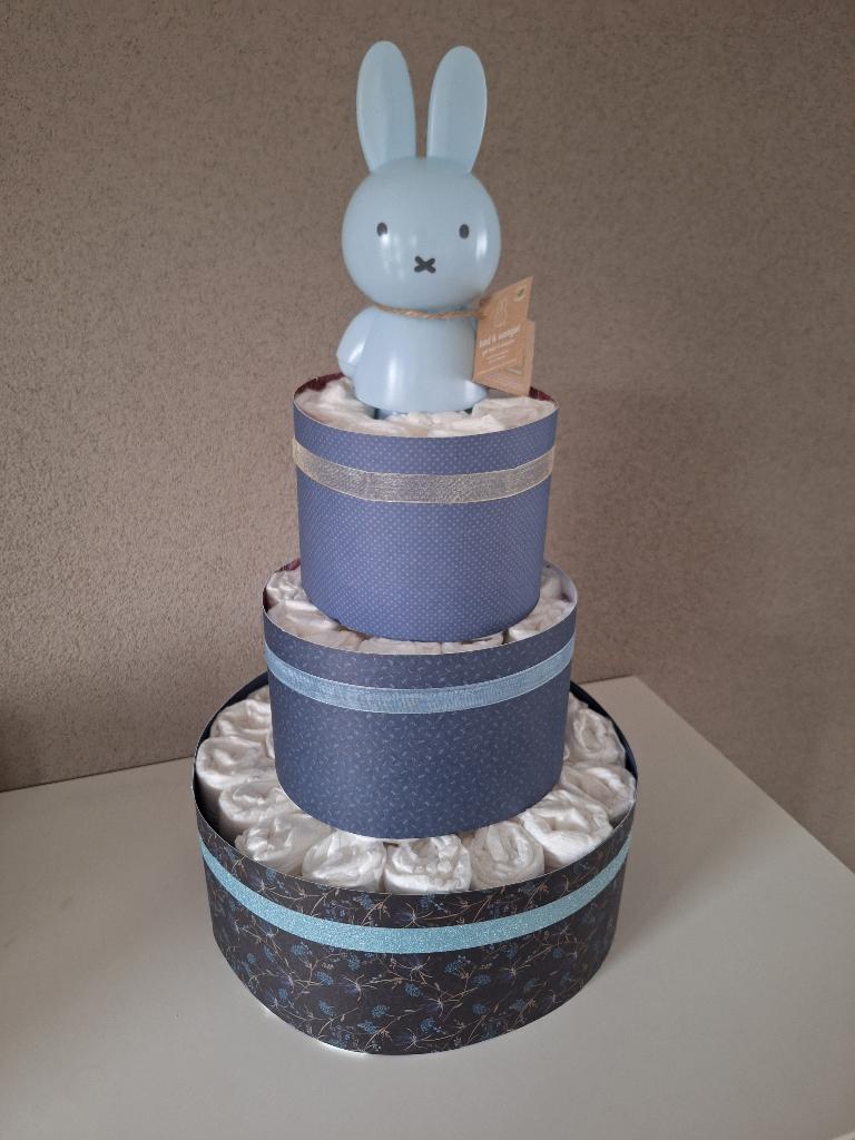 Drielaags luiertaart - Blauw, Ophalen of Verzenden, Nieuw, Kraamcadeau