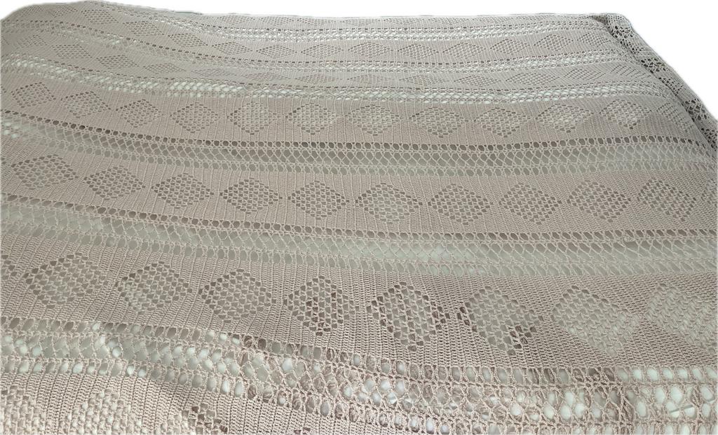 Handgehaakte oud-roze sprei van fijn katoen (225x260 cm), Ophalen, Deken of Dekbed, Roze, Nieuw