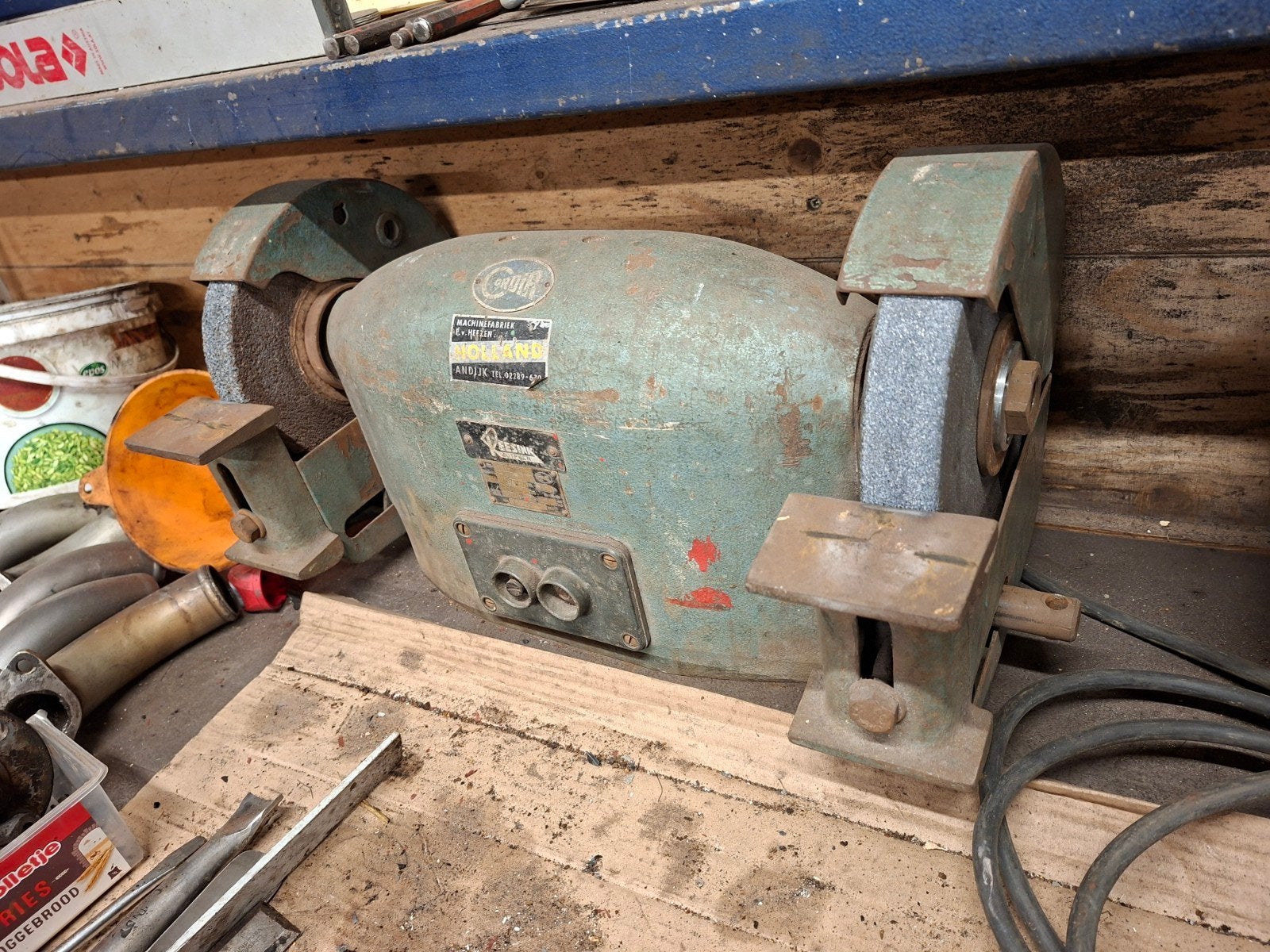 Tk zware slijpmachine slijpsteen amaril.., Ophalen, Gebruikt, 1000 watt of meer, Werkbankslijpmachine