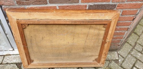Schilderij oliedoek, stilleven met rozen, gesigneerd H. Hurm, Ophalen of Verzenden, 'T Olde Gre-j, Info@toldegrej.nl, Endepoelstraat 20f Didam