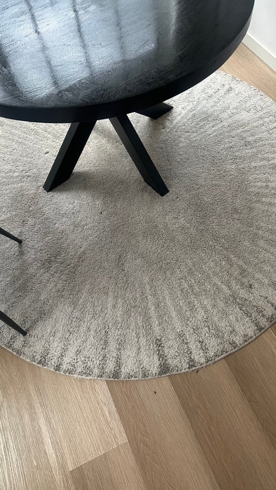 Ronde grijzachtig tapijt, Ophalen, Wit, Rond
