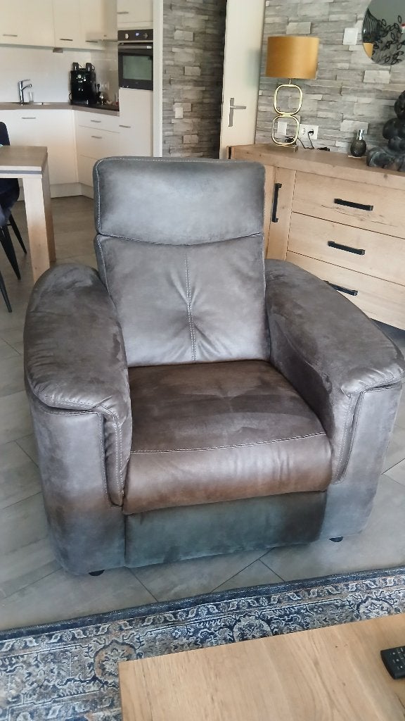 Antraciet fauteuil, Huis en Inrichting, Fauteuils, Ophalen, Zo goed als nieuw, 75 tot 100 cm, Modern