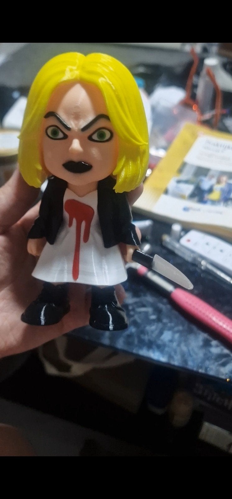 3D geprinte Tiffany (Bride of Chucky) - 15cm, Ophalen of Verzenden, Nieuw