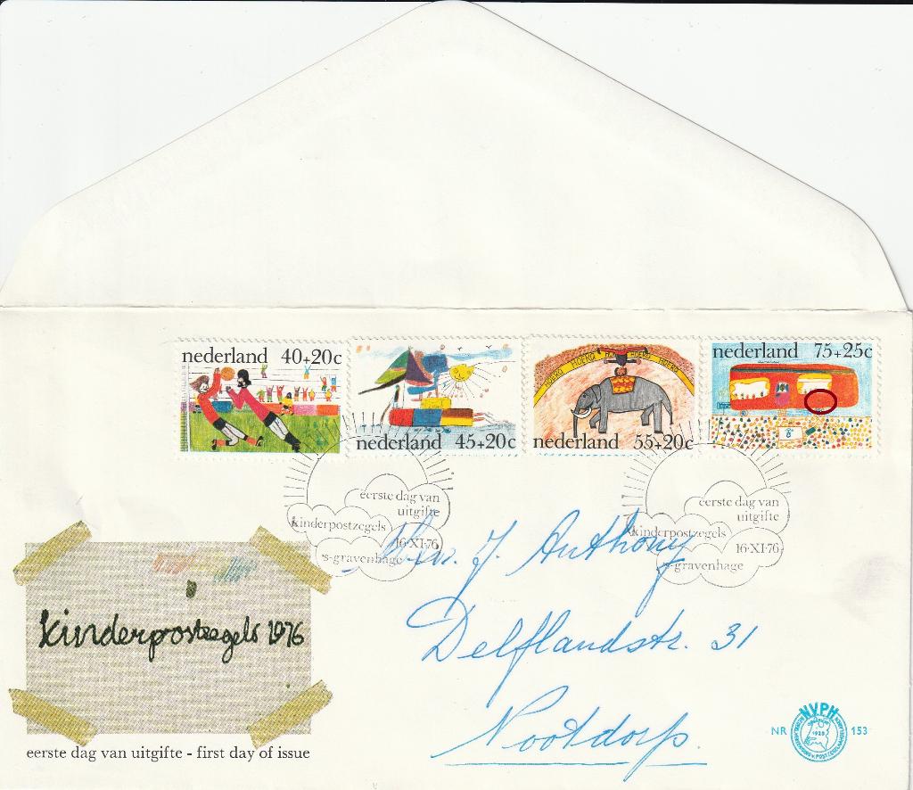 fdc e153 met plaatfout 1106pm11  LEES, Postzegels en Munten, Postzegels | Eerstedagenveloppen, Ophalen of Verzenden, Beschreven