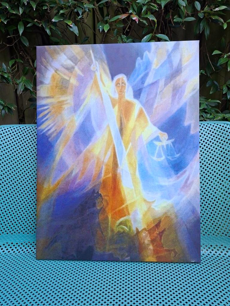 Afbeelding aartsengel Michael op canvas, Ophalen of Verzenden