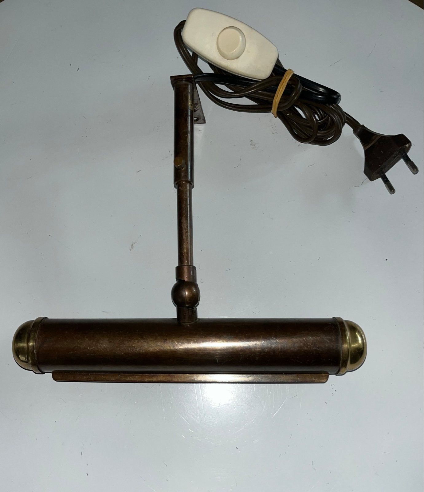 Vintage koperen schilderijlamp - Art Deco stijl, Ophalen of Verzenden