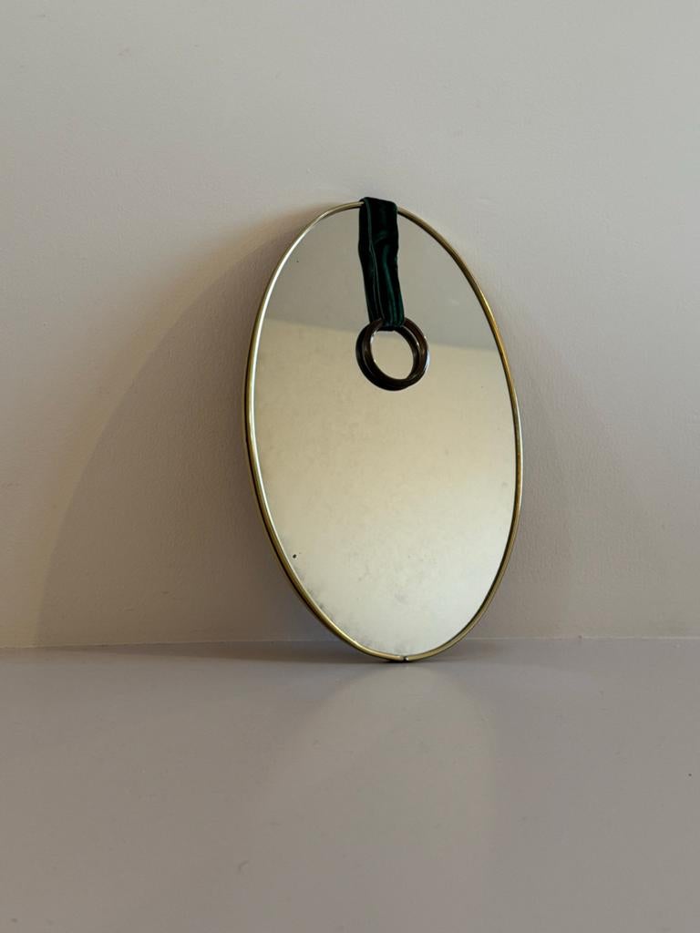 Retro Messing spiegel, Ophalen, Minder dan 50 cm, Nieuw, Minder dan 100 cm