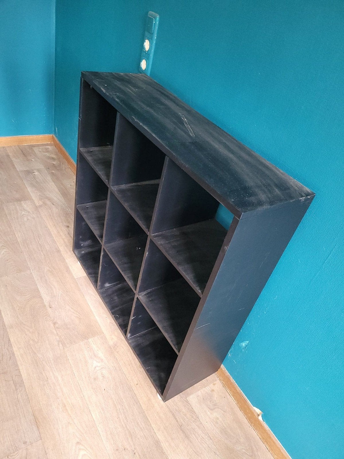 Zwarte 3x3 Vakkenkast, Ophalen of Verzenden, Gebruikt