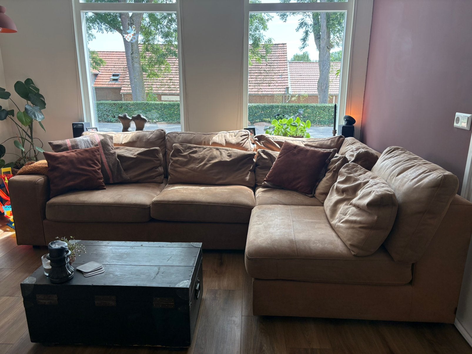 Henders & Hazel bank, Huis en Inrichting, Ophalen, Gebruikt, Leer, Suede