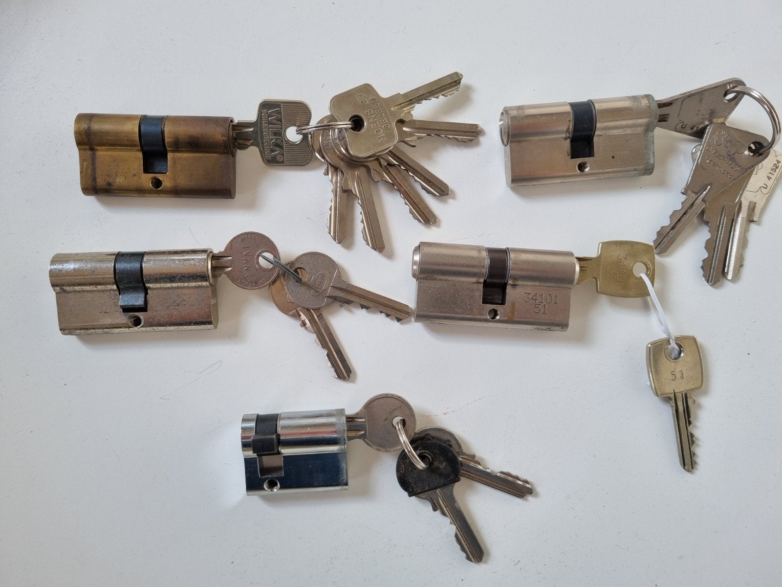 5x Cilinderslot, Ophalen of Verzenden, Gebruikt, Rvs, Slot