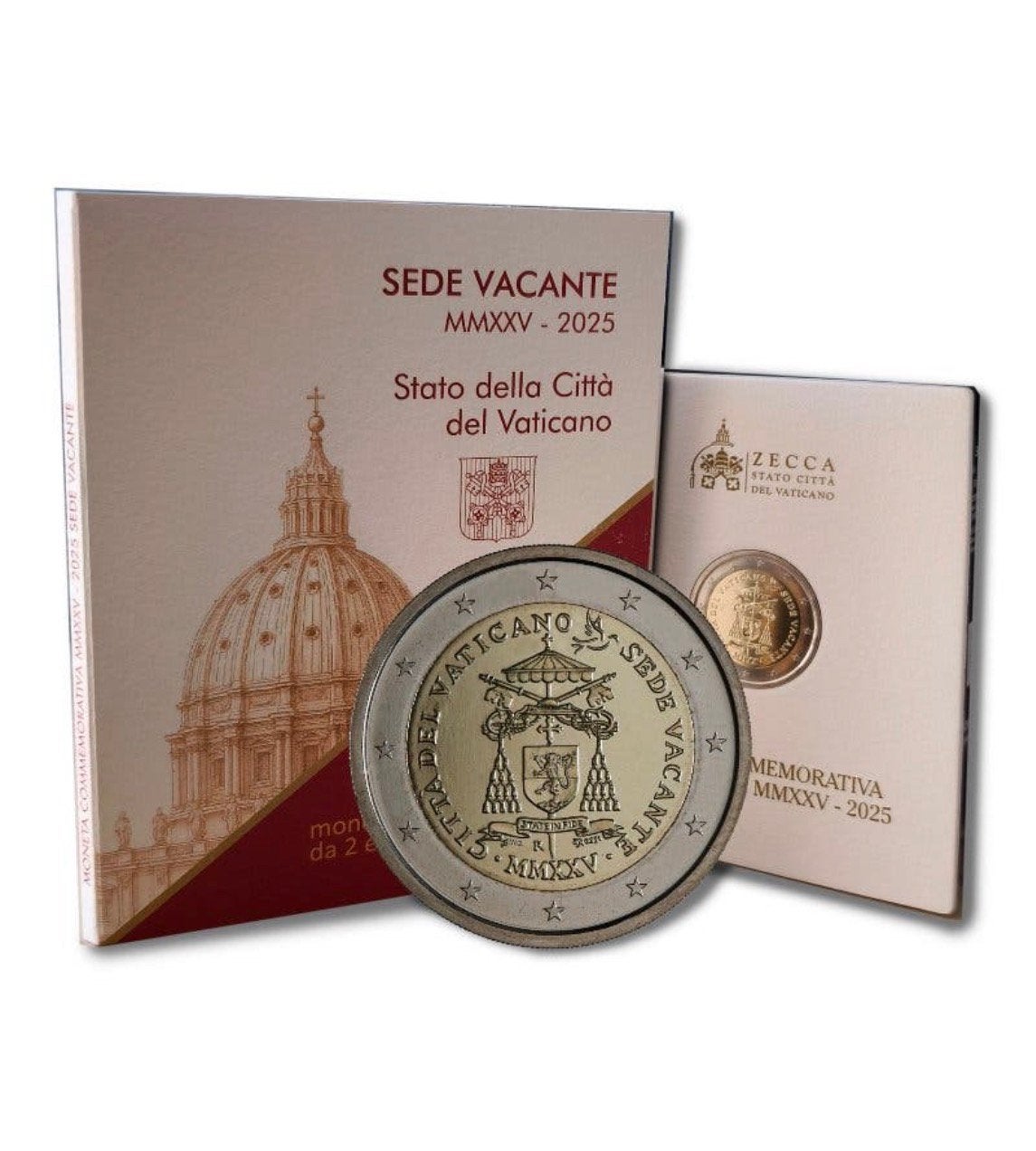 Vaticaan 2euro 2025 - “Sede Vacante” BU blister, Ophalen of Verzenden, Vaticaanstad, 2 euro, Losse munt