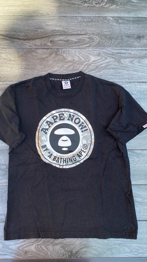 AAPE NOW! by *A BATHING APE T-shirt Zwart, Kleding | Heren, Ophalen of Verzenden, Gedragen, Maat 48/50 (M), Zwart