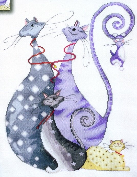 borduurpakket CAT PACK marti, Hobby en Vrije tijd, Ophalen of Verzenden, Nieuw, Handborduren, Borduurpakket