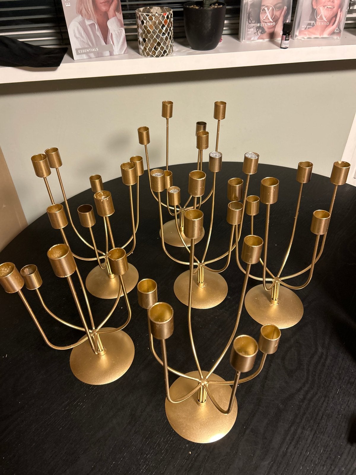 Set van 6 gouden kandelaars, zo goed als nieuw, Huis en Inrichting, Overige merken, Ophalen of Verzenden, Zo goed als nieuw, Metaal