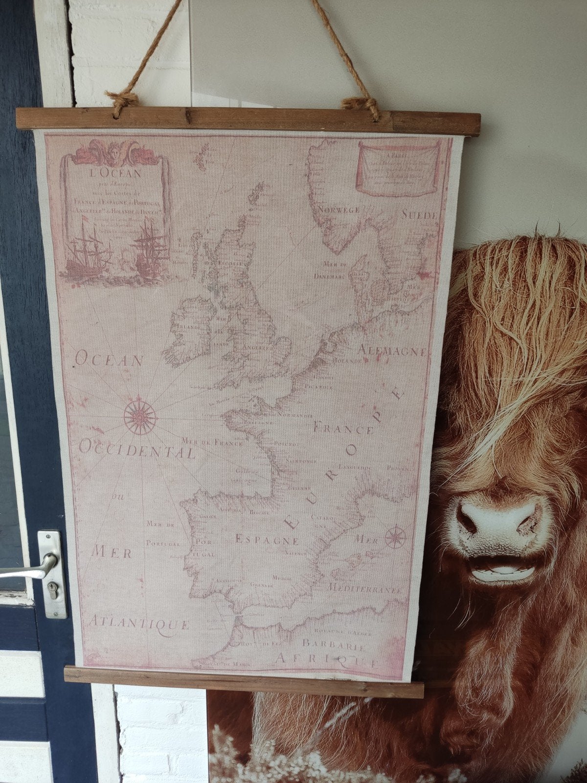 Decoratieve wandkaart 95x65, Ophalen of Verzenden