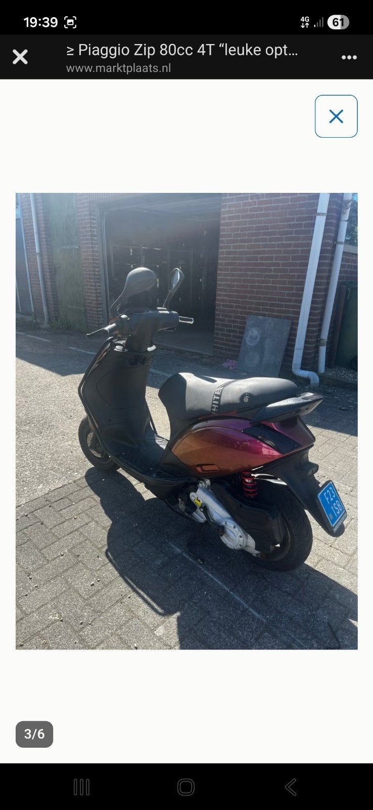 Piaggio Zip 80cc 4T - Leuke opties, goed onderhouden, Ophalen of Verzenden, Zo goed als nieuw, Benzine, Zip
