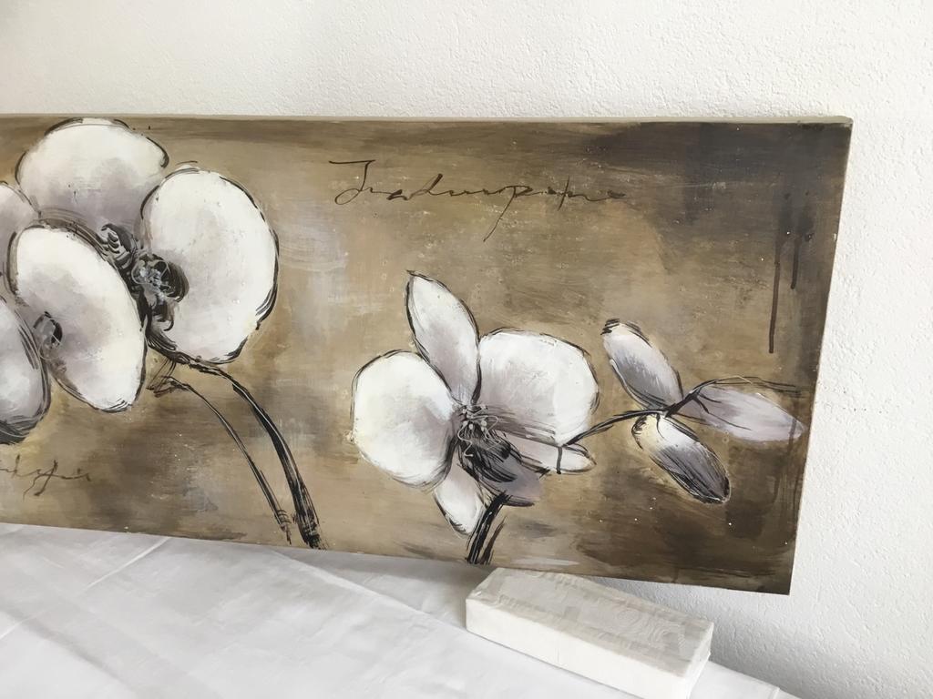 ORCHIDEEEN   SCHILDERIJ   (  150 x 50 x 5  cm  ), Antiek en Kunst, Kunst | Schilderijen | Klassiek, Ophalen