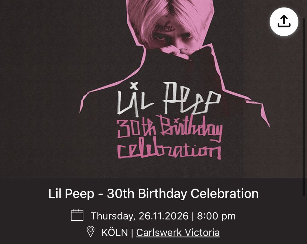 Lil Peep 1x Ticket Cologne, Eén persoon, November