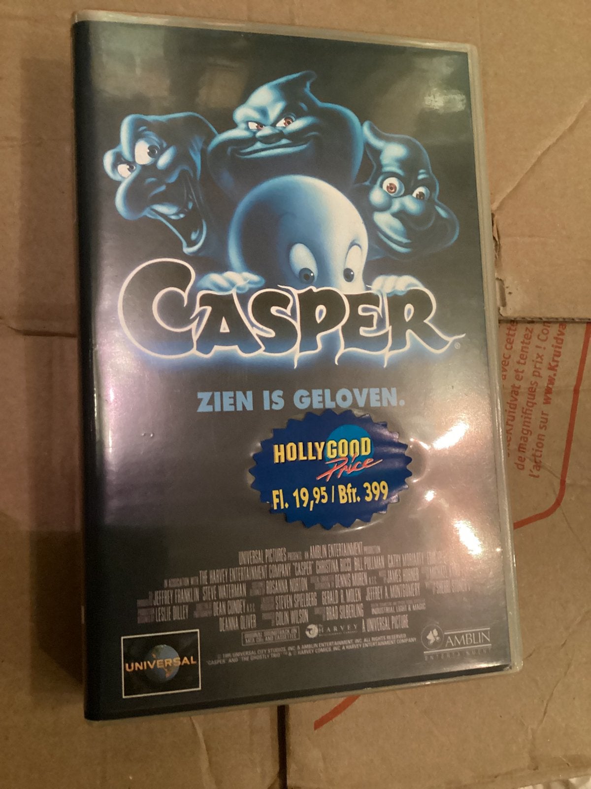 VHS van Casper het spookje-zien is geloven (1995), Alle leeftijden, Ophalen of Verzenden, Zo goed als nieuw, VHS