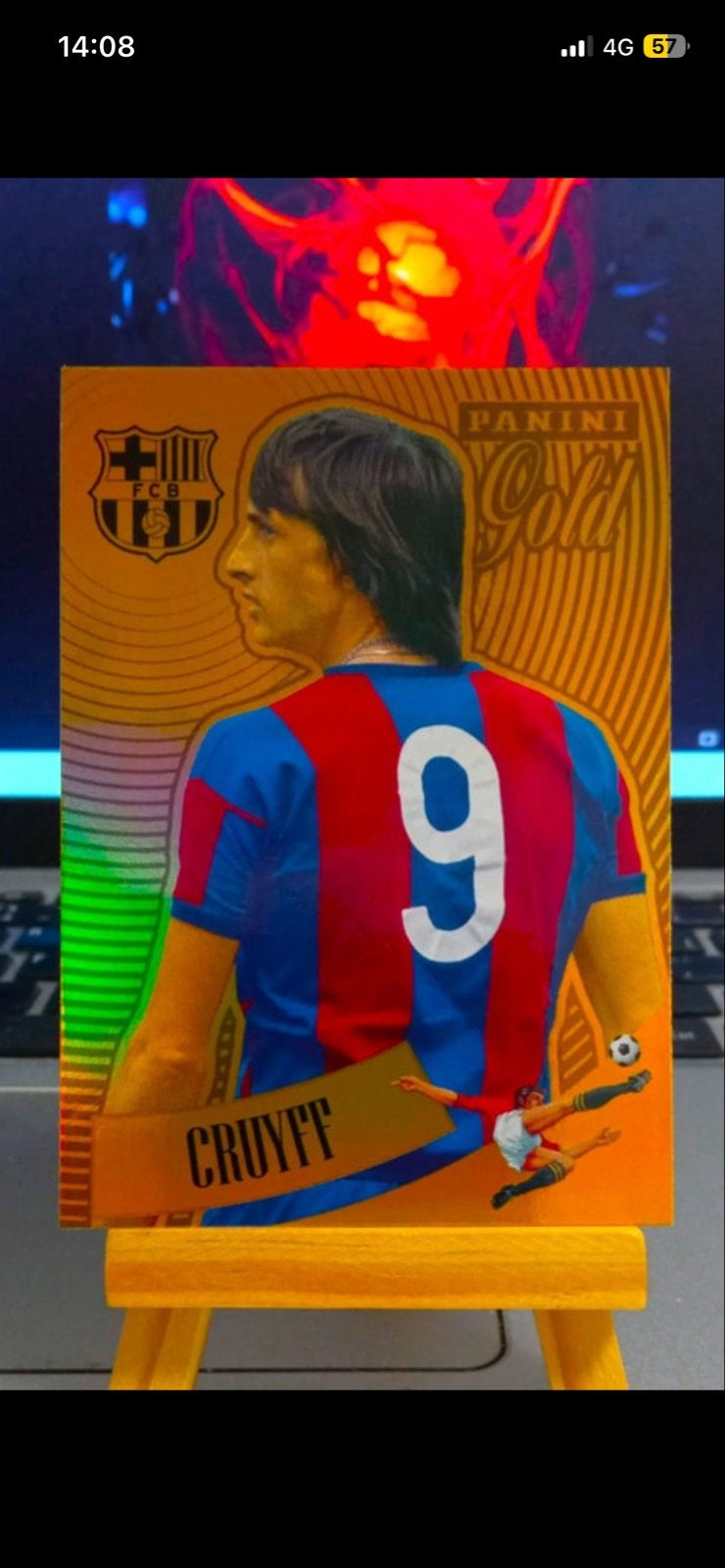 Johan Cruyff Panini Gold Voetbalkaart FC Barcelona, Ophalen of Verzenden, Zo goed als nieuw, Buitenlandse clubs, Spelerskaart