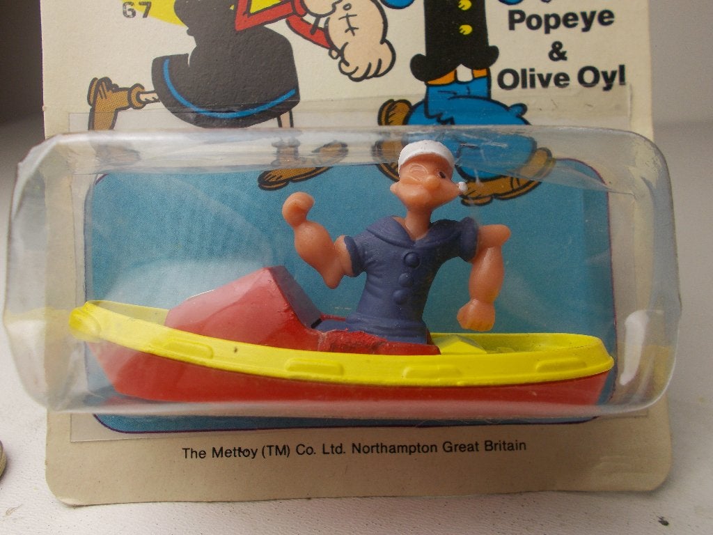 1980 Corgi Juniors POPEYE IN BOAT (NIEUW OP KAART!) MOC. -A-, Ophalen of Verzenden, Nieuw, Overige typen, Corgi