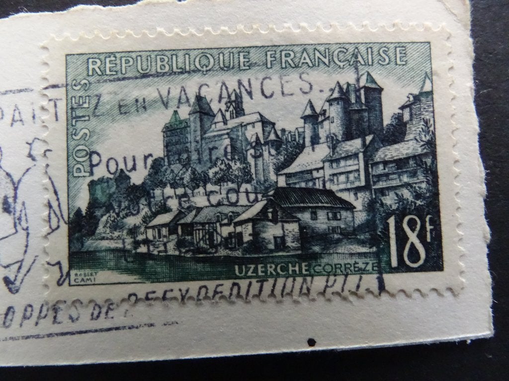 Postzegel Frankrijk / Uzerche - Corrèze / 18 fr. / 1957, Ophalen of Verzenden, Gestempeld