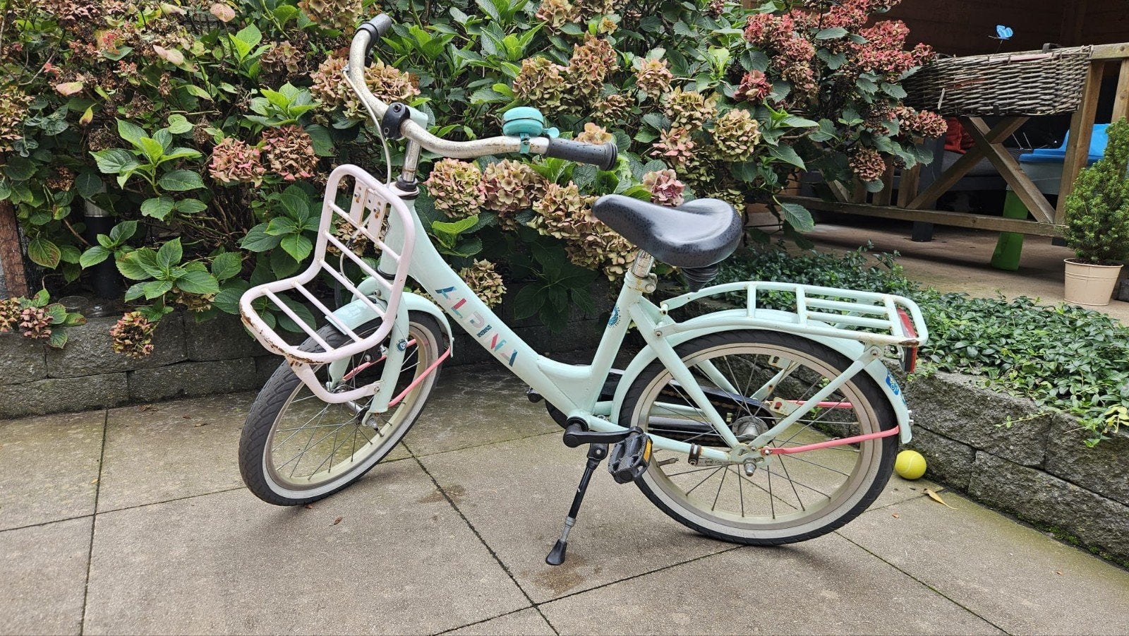 Alpina kinderfiets 18 inch met voordrager, Ophalen, Terugtraprem, Alpina, 16 tot 20 inch