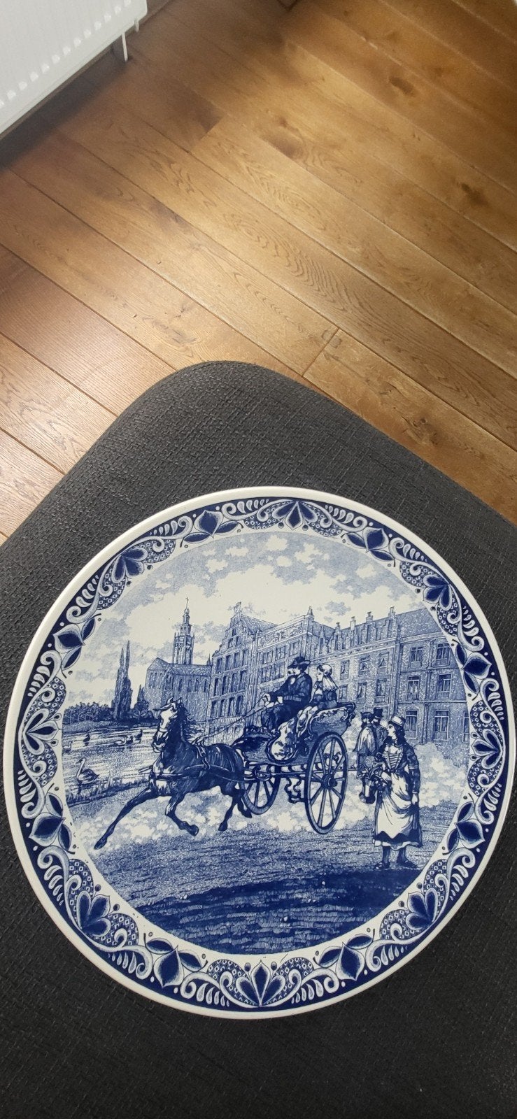 Vintage Delfts Blauw wandbord Chemkefa -, Antiek en Kunst, Antiek | Wandborden en Tegels, Ophalen