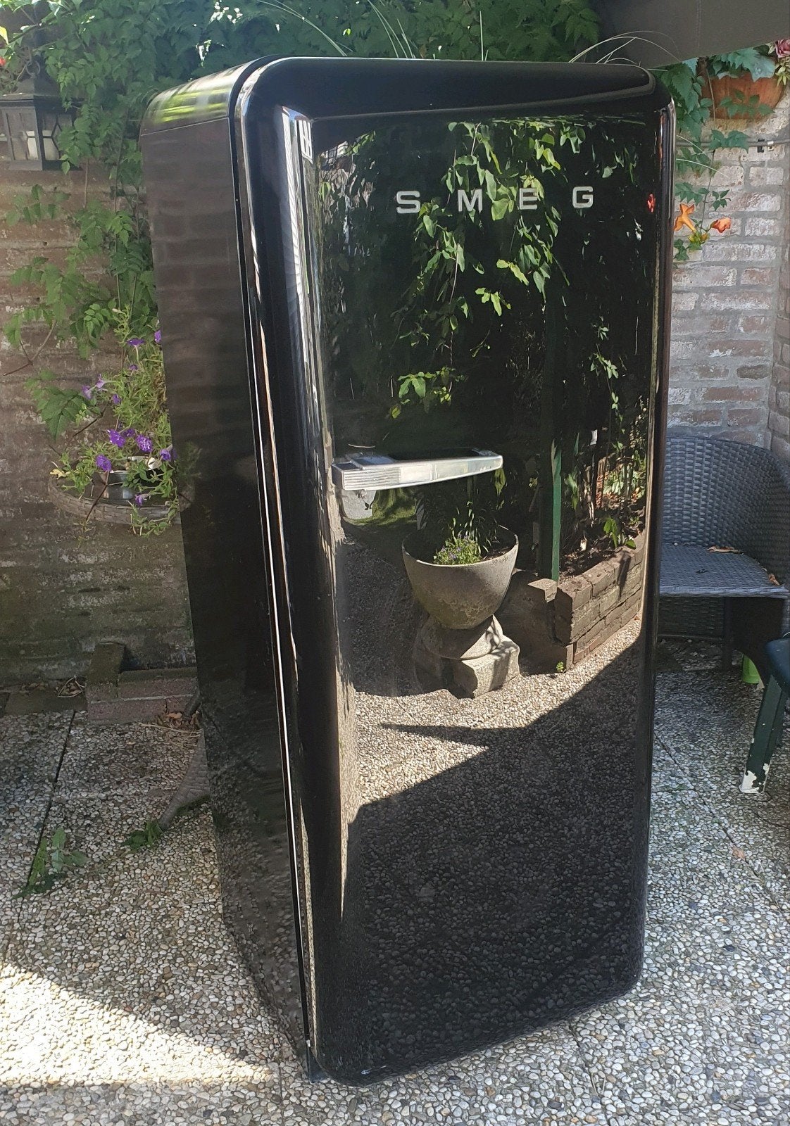 Prachtige Smeg koelkast met vriesvak - Eye-catcher!, Ophalen, Gebruikt, 140 tot 160 cm, 45 tot 60 cm