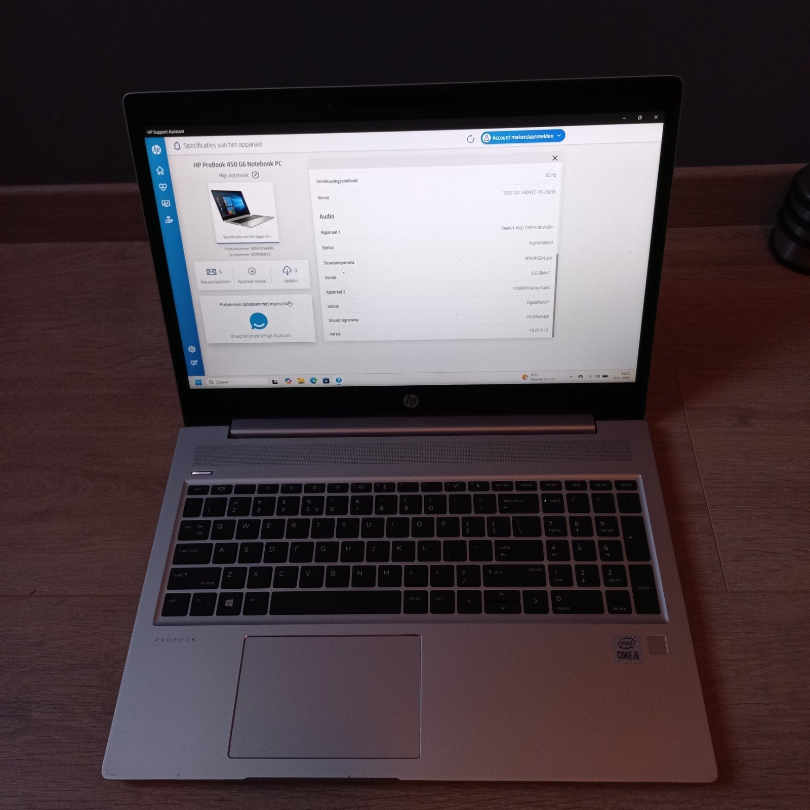 HP ProBook 450 G6 i5-8265U 16GB 256GB Office W11, Computers en Software, 256 GB, HP ProBook, Intel Core i5 processor, Refurbished