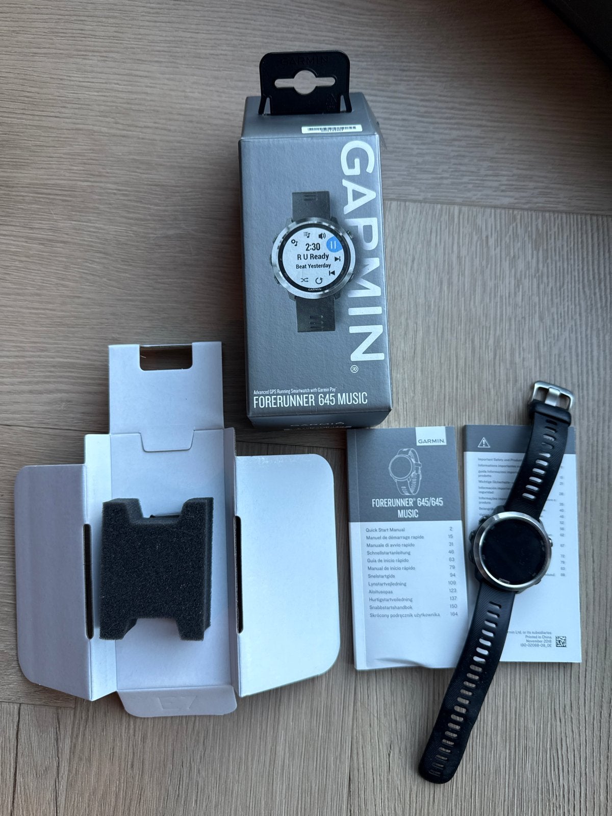 Garmin Forerunner 645 Music - Waterschade defect, Zwart, Ophalen of Verzenden, Android, Afstand