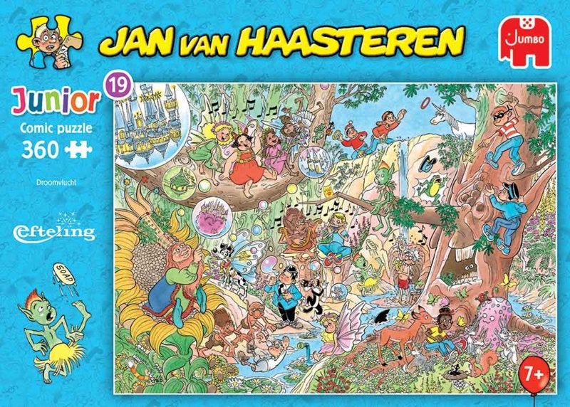 Jan van Haasteren JUNIOR - Efteling, Droomvlucht - 360 st., Hobby en Vrije tijd, Ophalen of Verzenden, Minder dan 500 stukjes