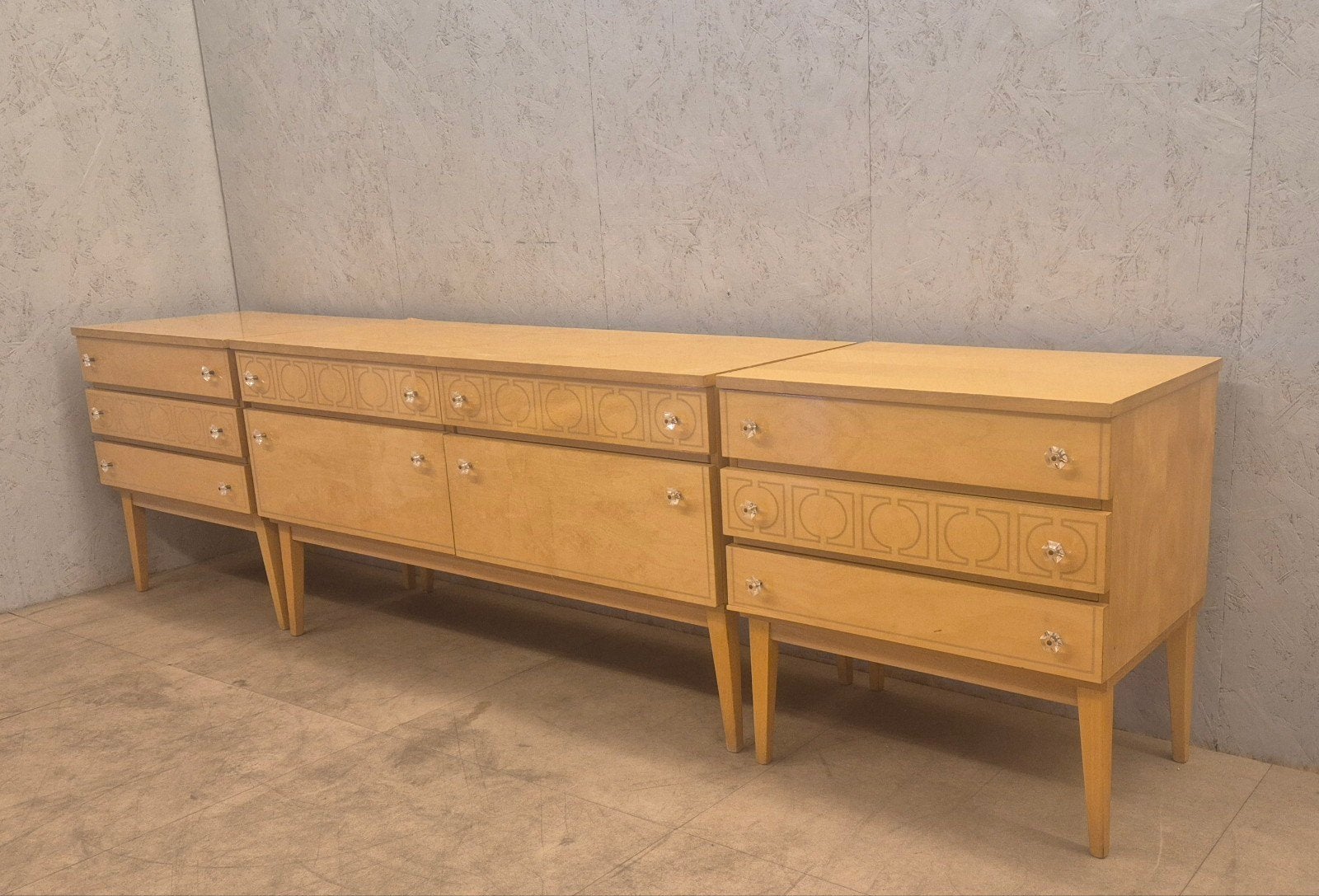 Driedelig vintage dressoir Modell 1400 jaren 60, Ophalen, Gebruikt, 200 cm of meer, Mid-century
