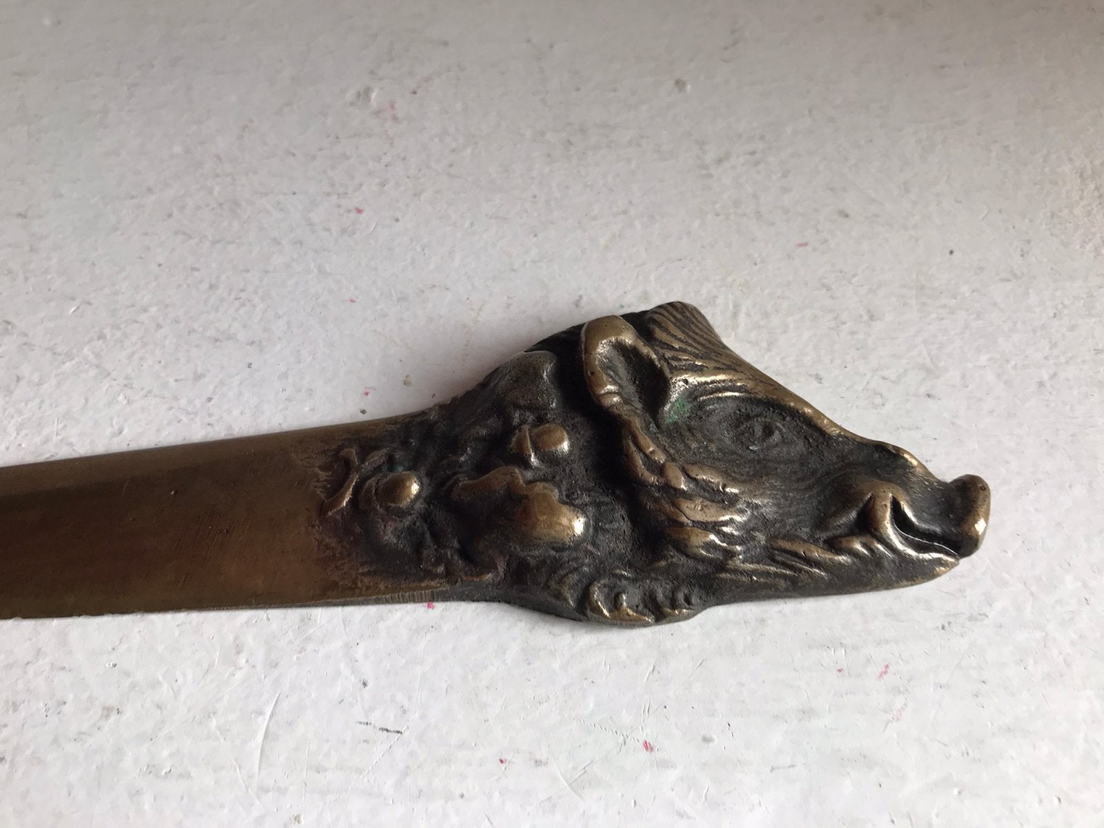 Briefopener brons wild zwijn art deco, Antiek en Kunst, Ophalen of Verzenden