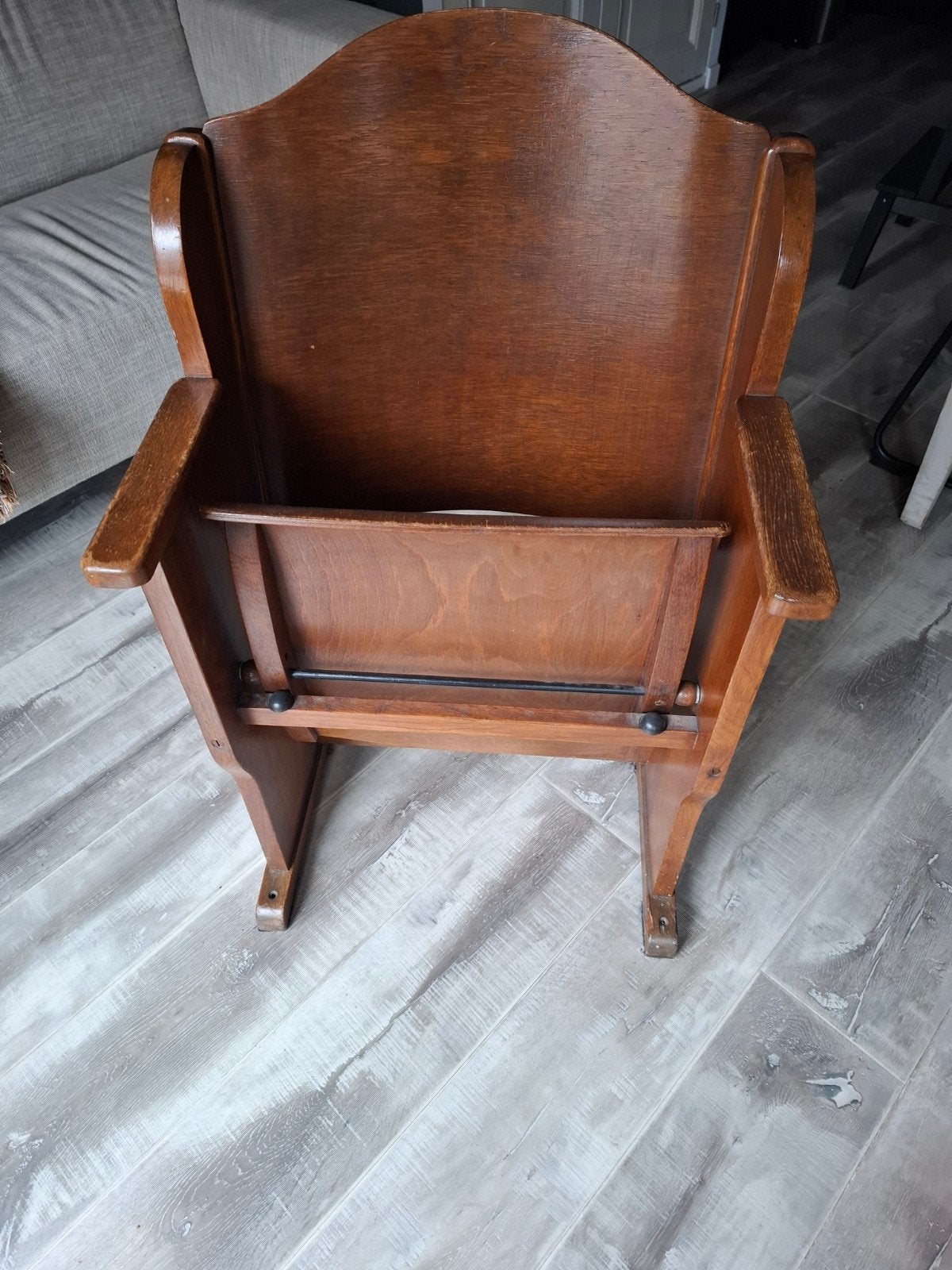 Vintage houten bioscoopstoel / theaterstoel, Ophalen