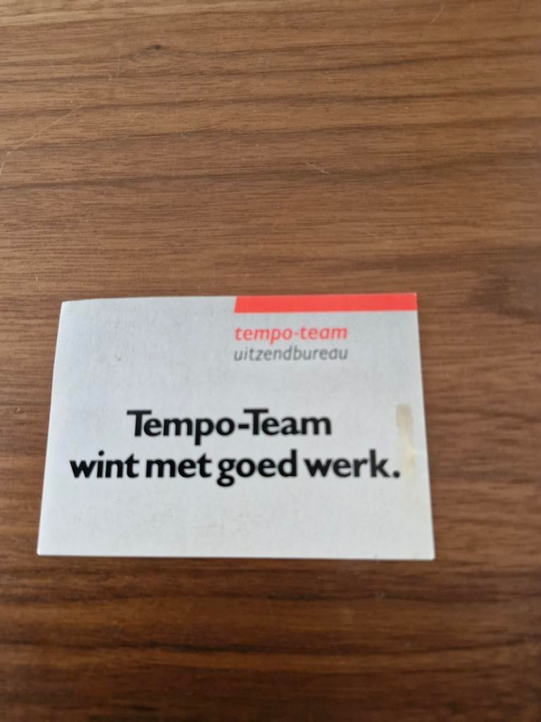7754 Sticker Tempo - Team Uitzendbureau, Verzamelen, Stickers, Ophalen of Verzenden, Zo goed als nieuw