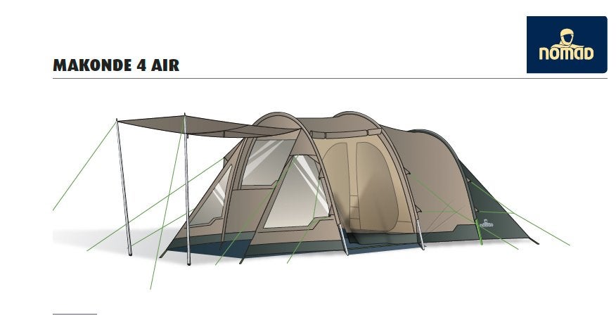 Tent Nomad Makonde 4 AIR, Caravans en Kamperen, Tenten, Ophalen, Gebruikt, Tot en met 4