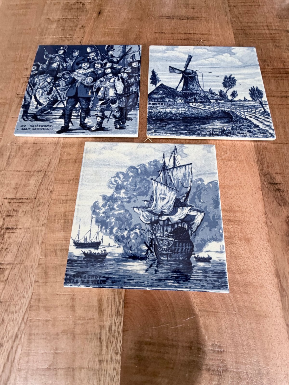 Delfts Blauwe Tegels: Nachtwacht, Molen, Zeegevecht, Ophalen of Verzenden