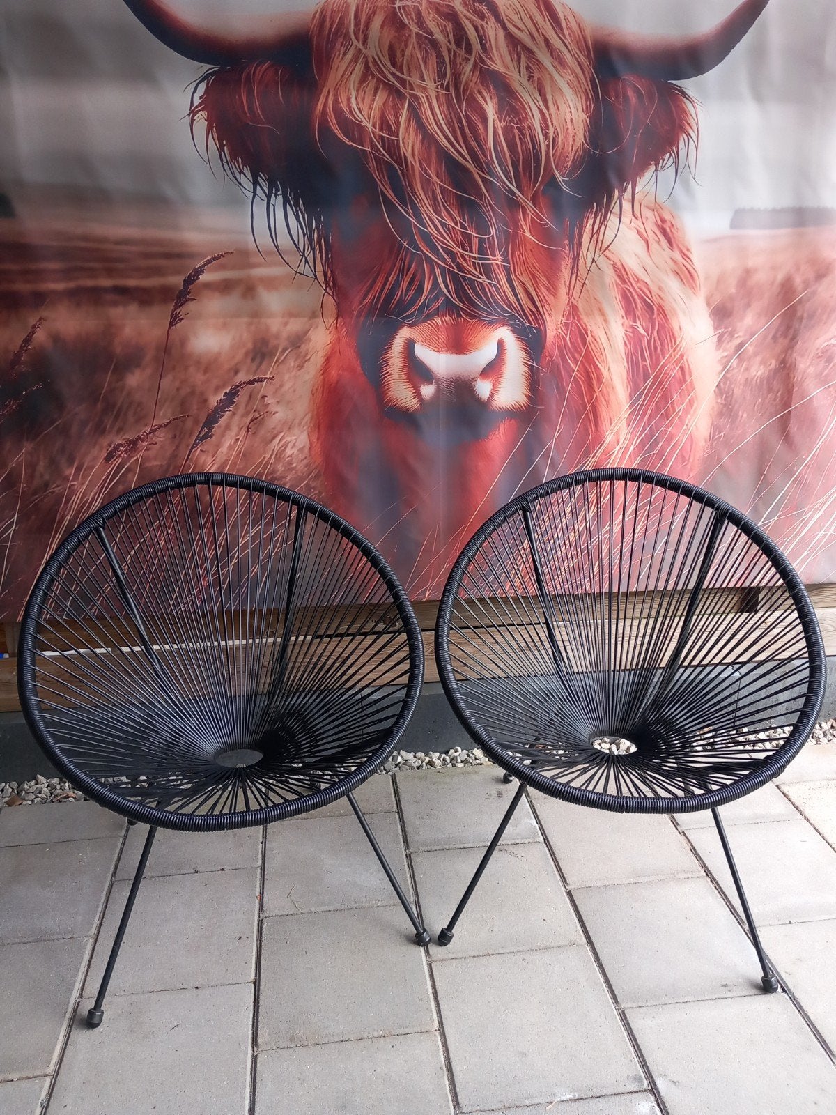 Retro egg chairs acapulco stijl, Ophalen, Zo goed als nieuw, Metaal