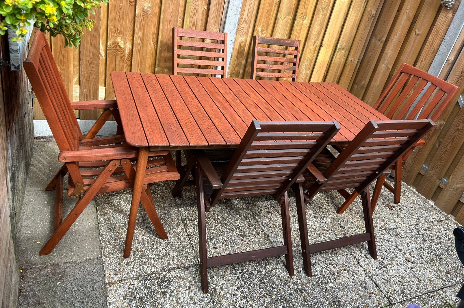 Houten Tuinset 6 persoons, Ophalen, Gebruikt, 6 zitplaatsen, Tuinset