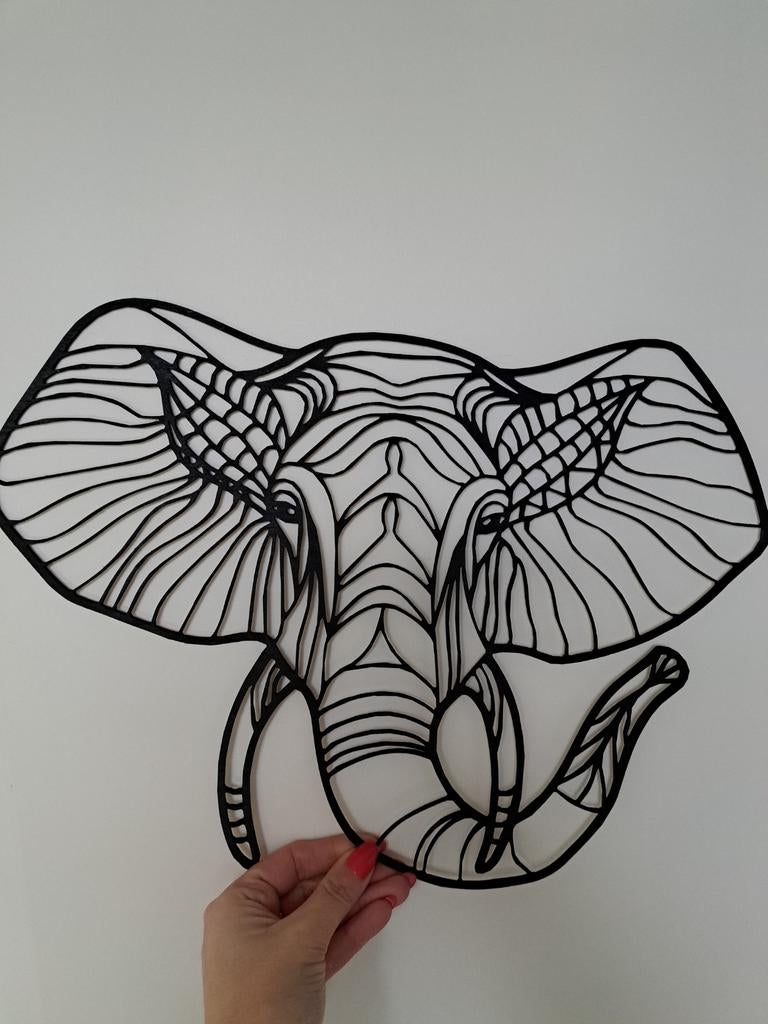 Houten olifant wanddecoratie, Ophalen of Verzenden, Gebruikt