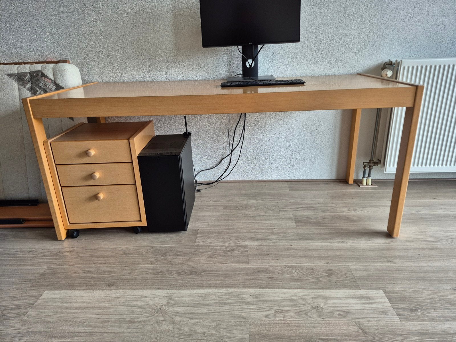 Hulsta bureau 175x75x75 cm, eventueel met ladenblok, Ophalen, Gebruikt, Hout, Bruin