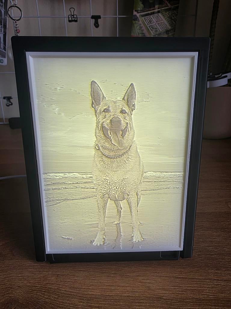 Lithophane foto met licht en frame - Jouw foto naar keuze, Huis en Inrichting, Woonaccessoires | Lijsten, Verzenden, Nieuw, Minder dan 50 cm