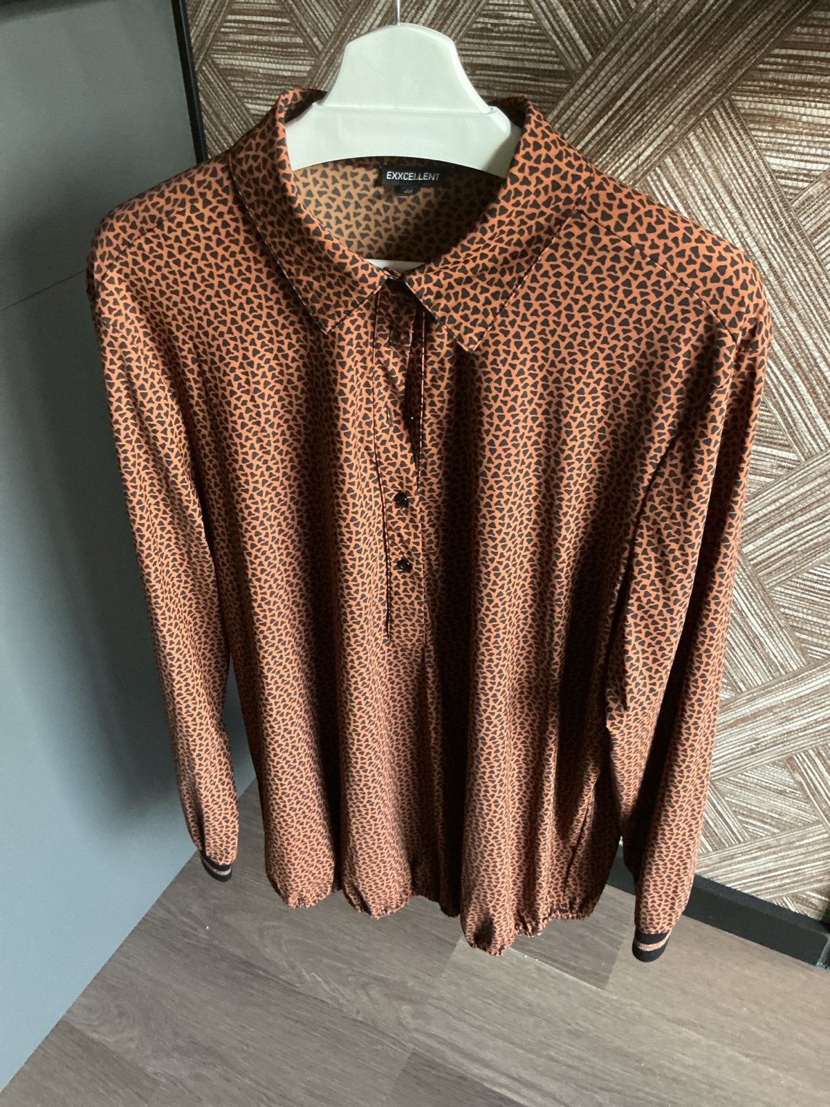 EXXCELLENT Blouse met ballon effect maat 46, Ophalen of Verzenden, Zo goed als nieuw, Maat 46/48 (XL) of groter, Bruin